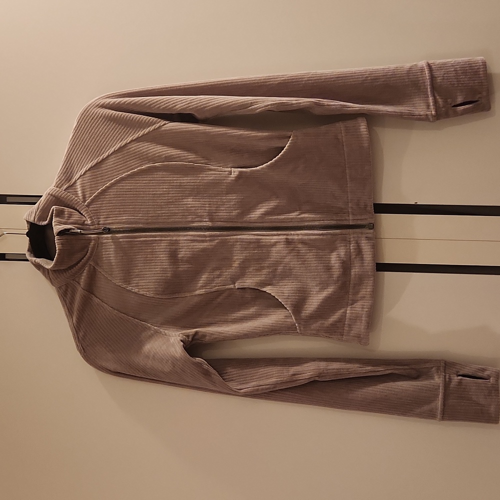Lululemon Scuba Track Jacket Velvet Cord in color Riverstone size 2 - Picture 3 of 17